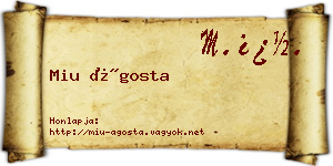 Miu Ágosta névjegykártya